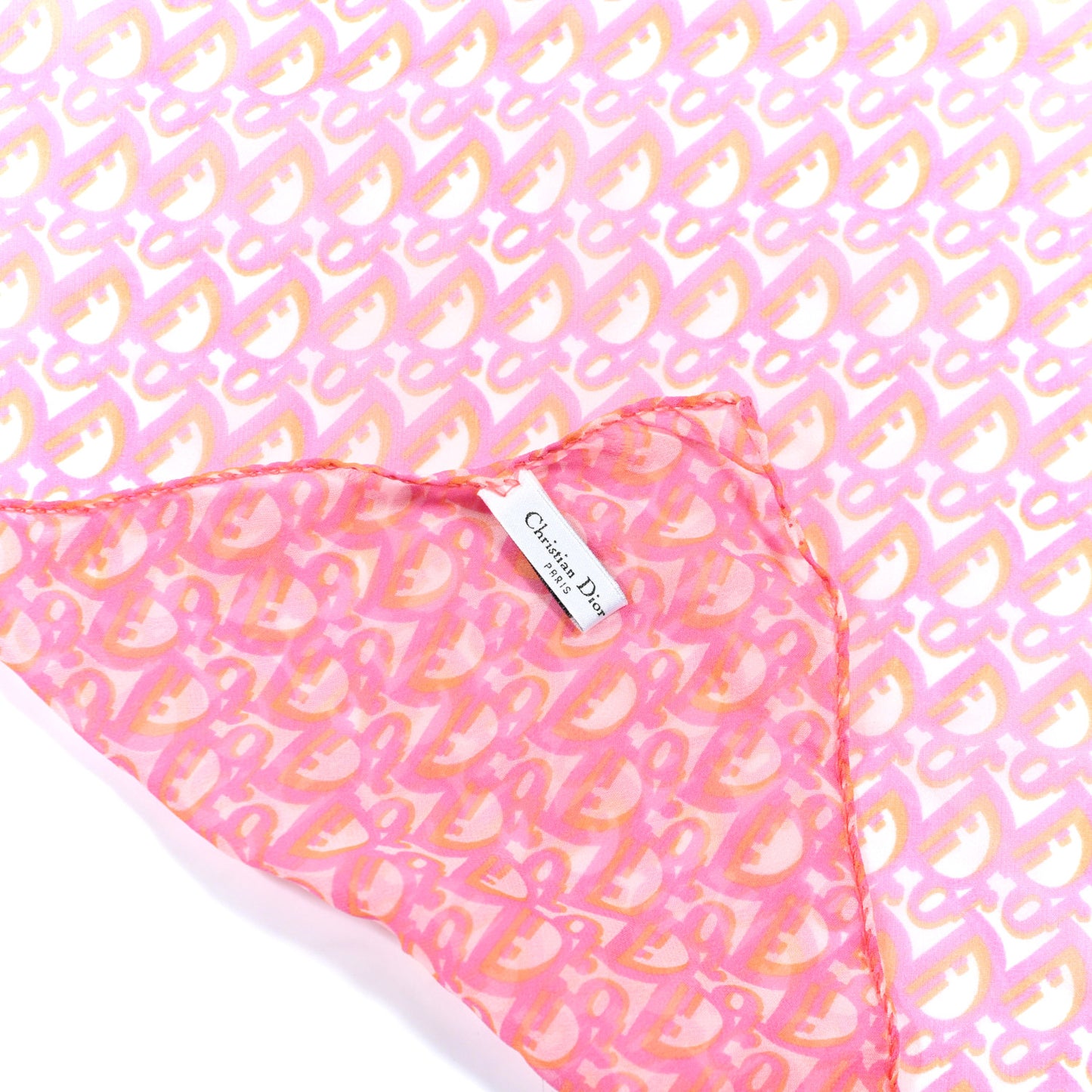 Silk Monogram Scarf Pink