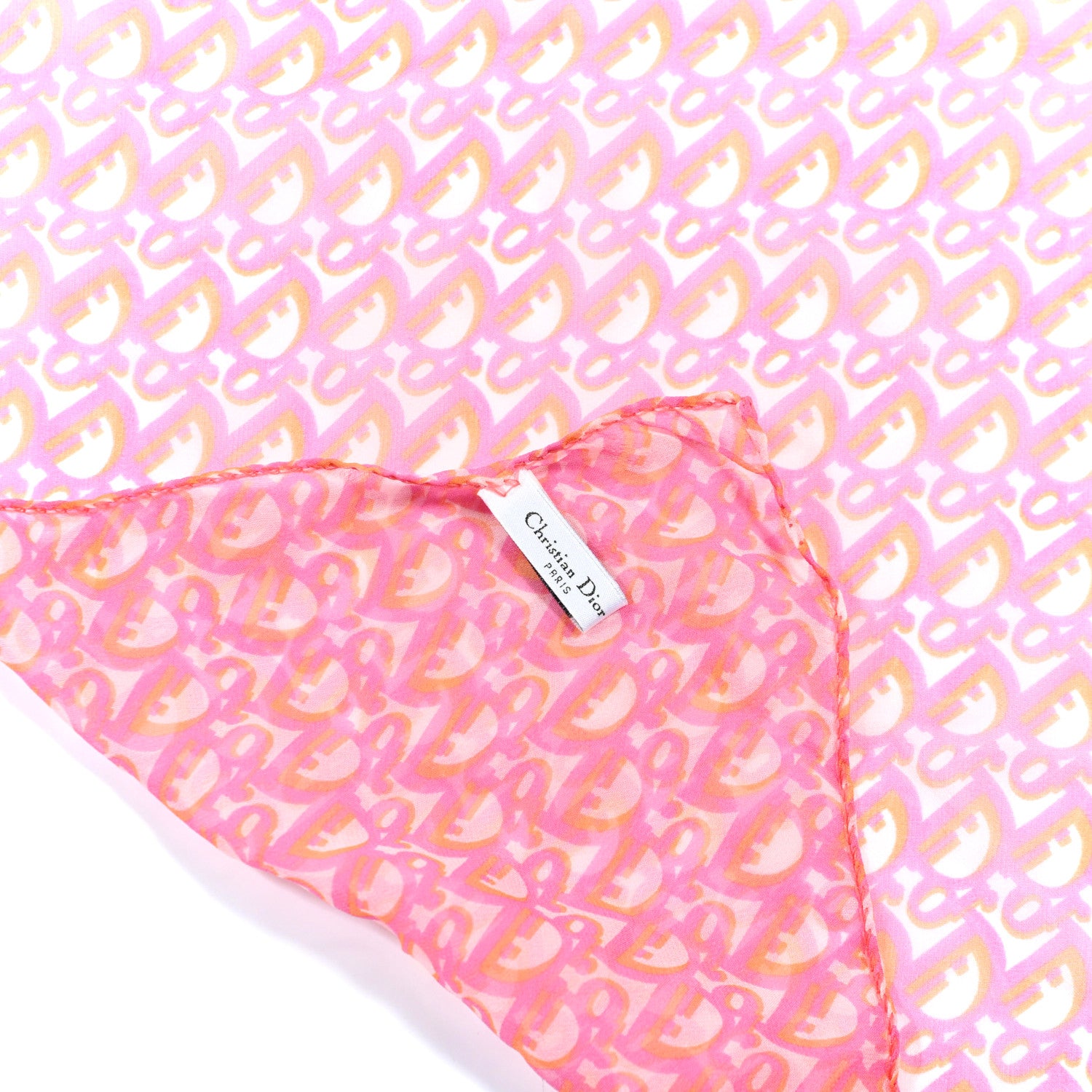 Christian Dior Silk Monogram Scarf Pink 3 of 3