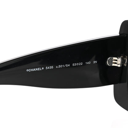 Chanel Acetate Rectangle Sunglasses 5435 Black 5 of 8