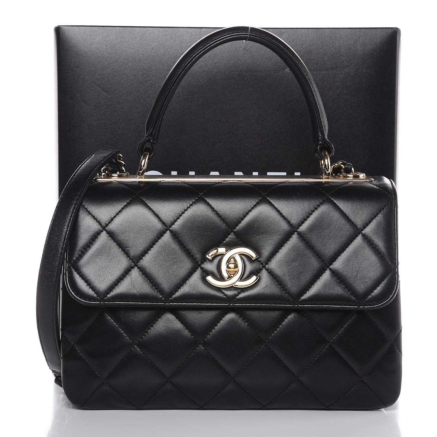 Chanel Lambskin Quilted Small Trendy CC Dual Handle Flap Bag Black 8 of 8