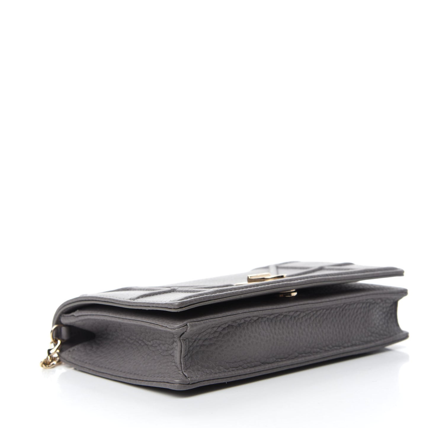 Grained Calfskin Diorama Wallet on Chain Pouch Gris