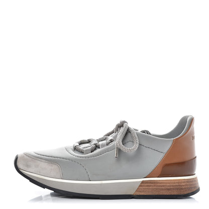 Hermes Suede Nylon Sneakers 37 Grey 1 of 14