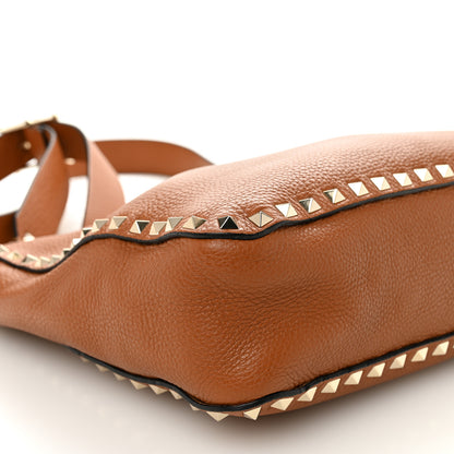 Valentino Garavani Pebbled Calfskin Small Rockstud Flip-Lock Messenger Bag Light Cuir 8 of 9