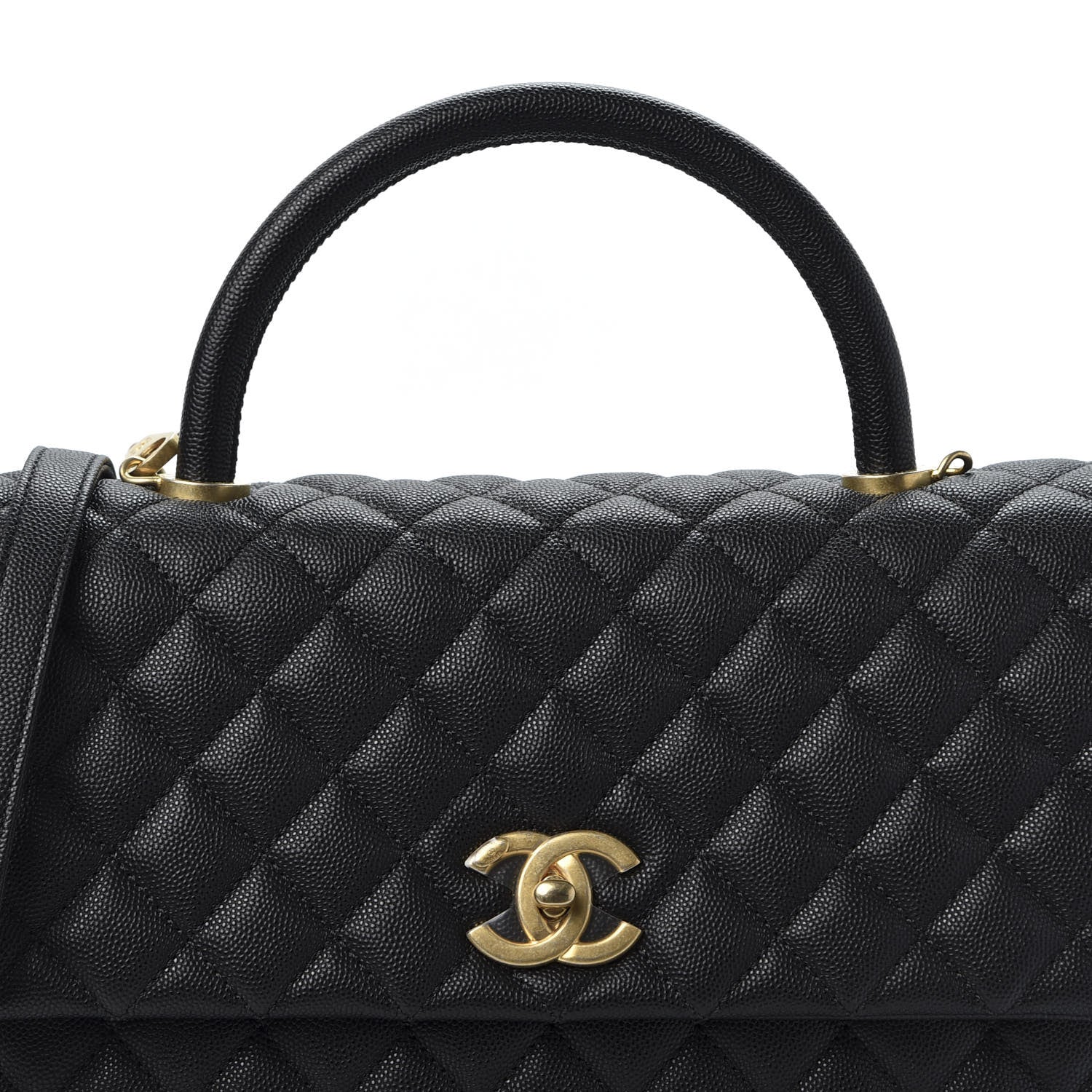 Chanel Caviar Quilted Medium Coco Handle Flap Black 9 of 10
