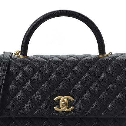 Chanel Caviar Quilted Medium Coco Handle Flap Black 9 of 10