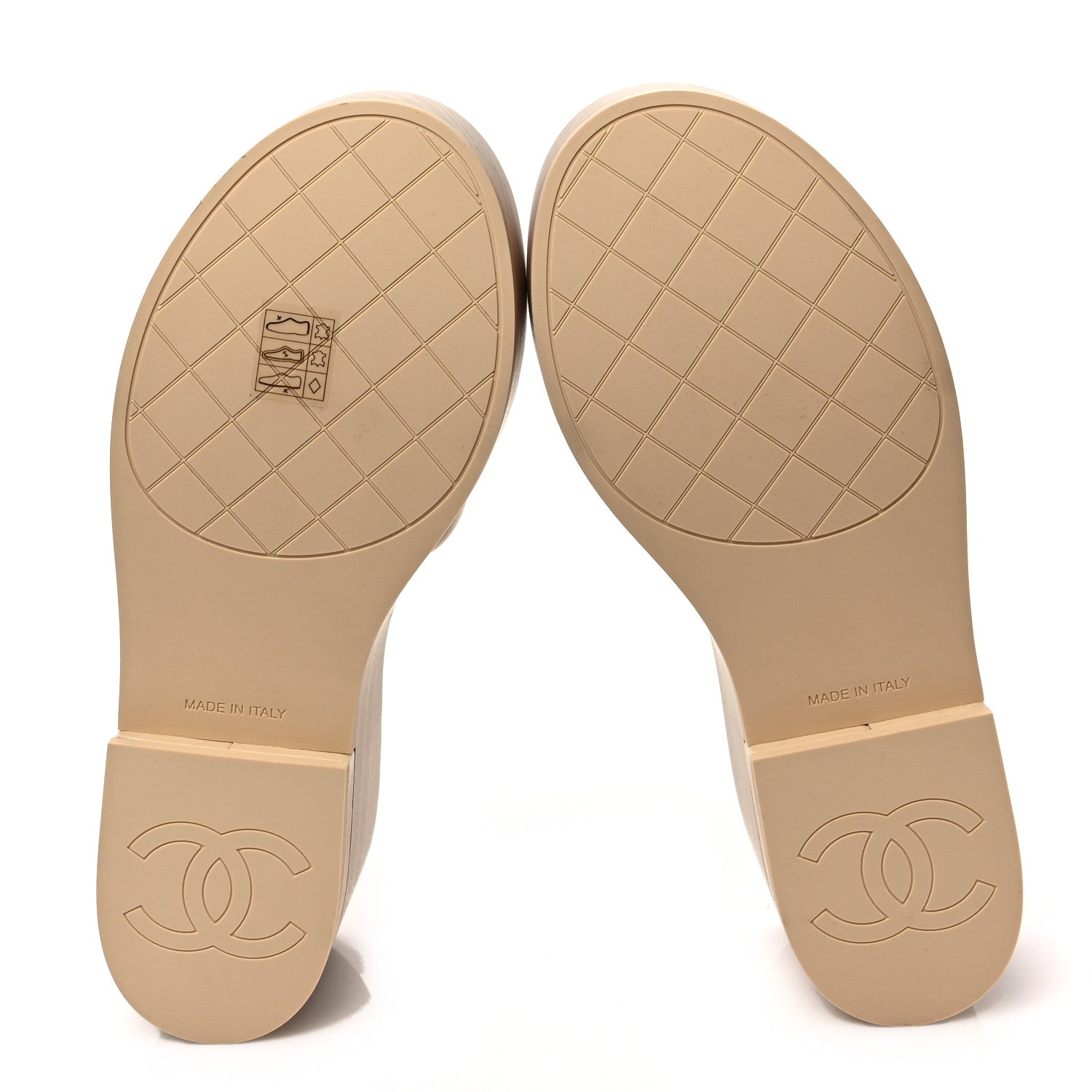 Chanel Lambskin Quilted CC Slip On Platform Sandals 39 Beige 5 of 9