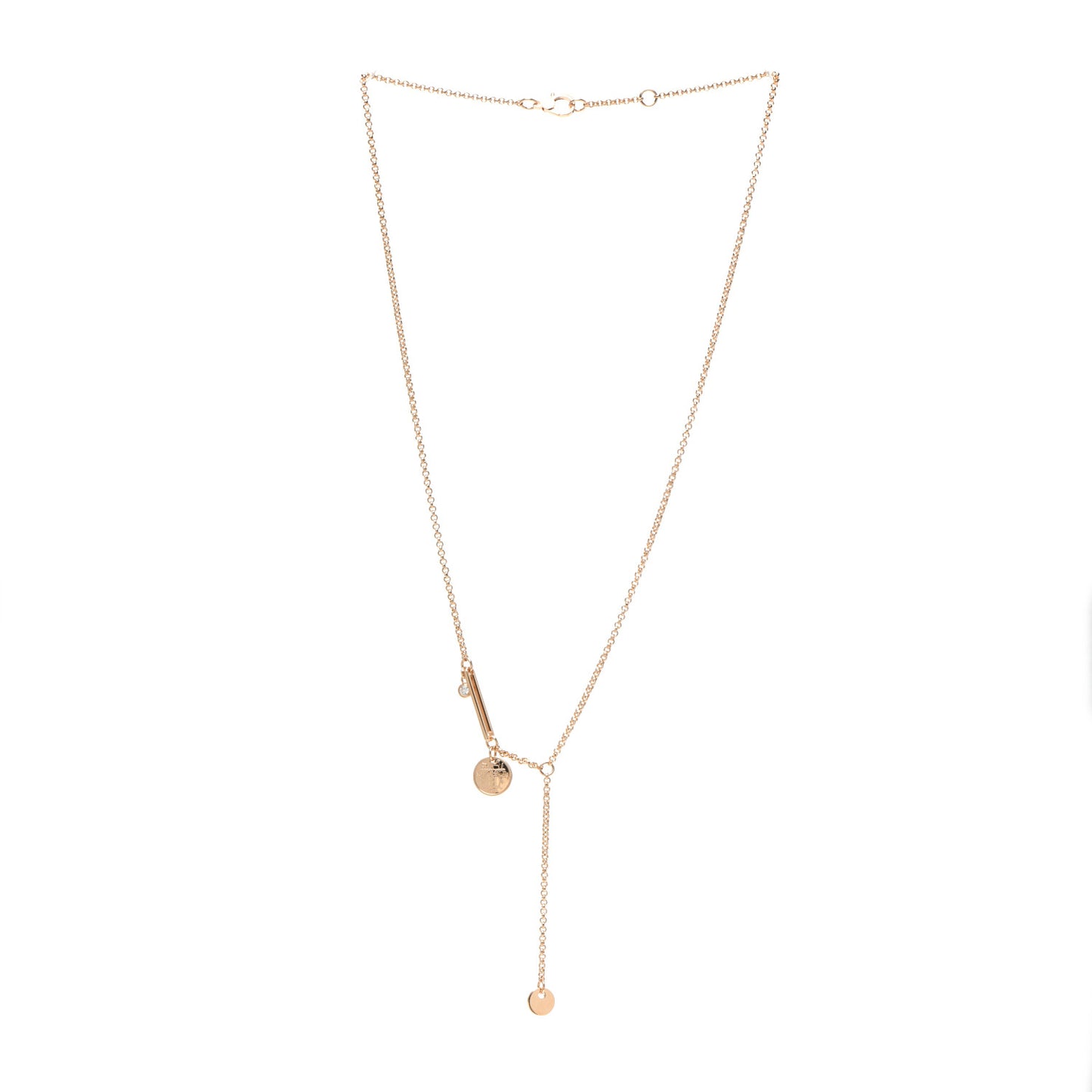 18K Rose Gold Diamond TPM Ex-Libris Pendant Necklace