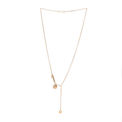 Hermes 18K Rose Gold Diamond TPM Ex-Libris Pendant Necklace 3 of 5