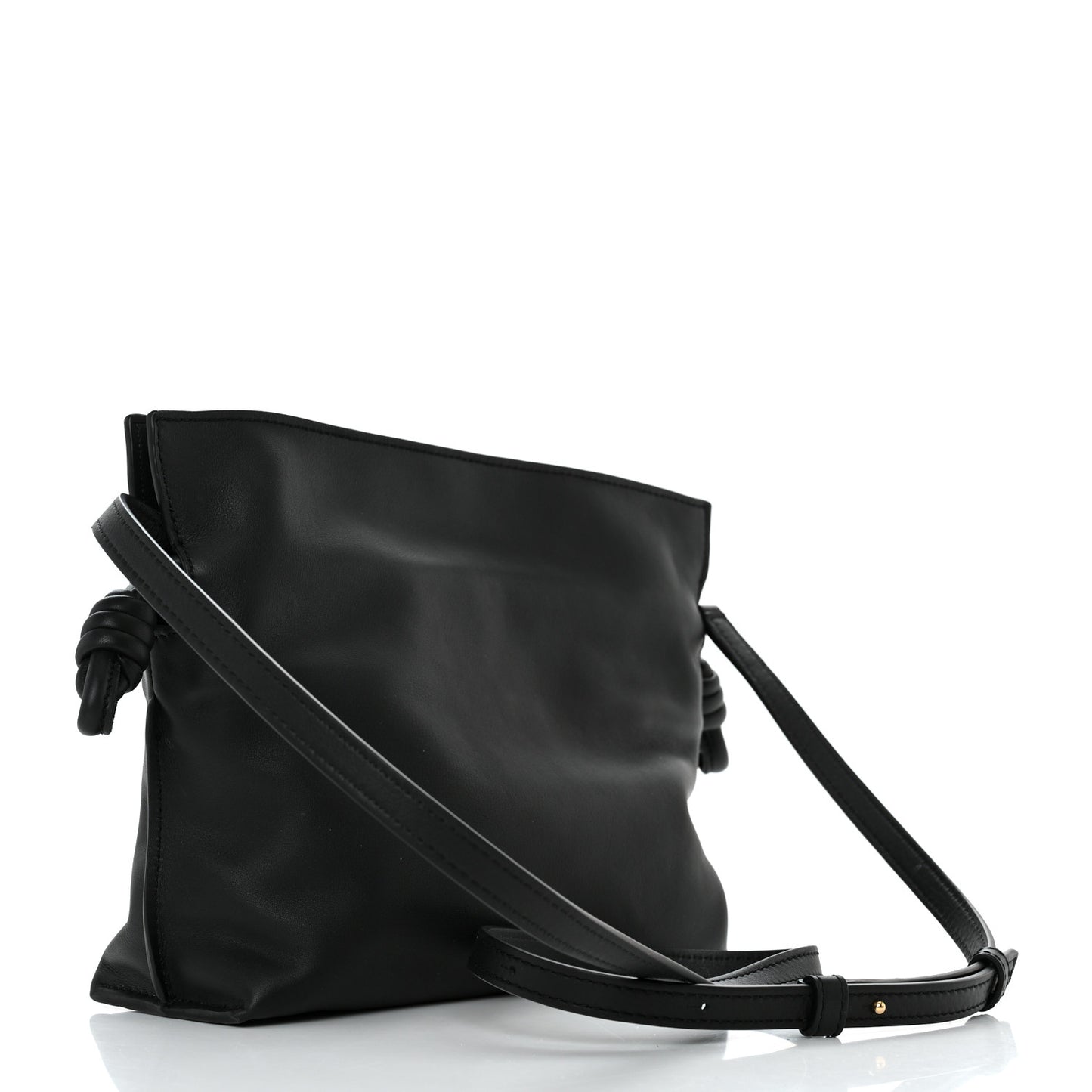 Calfskin Mini Flamenco Knot Clutch Black