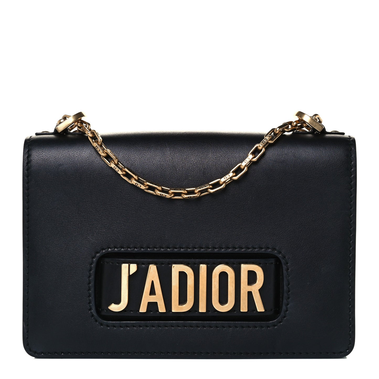 Calfskin J'Adior Chain Flap Bag Black