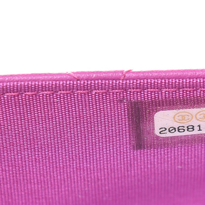 Chanel Lambskin Quilted Boy Wallet On Chain WOC Dark Pink 8 of 12