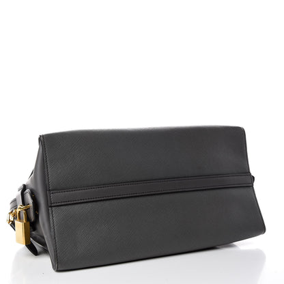 Prada Saffiano City Calfskin Medium Esplanade Tote Mercurio 4 of 19