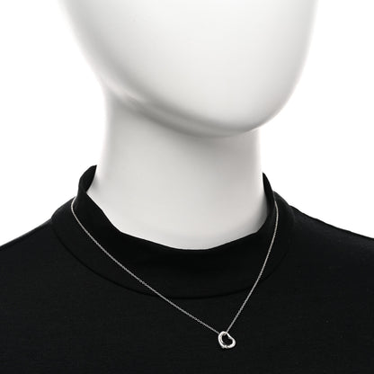 Tiffany Sterling Silver 11mm Elsa Peretti Open Heart Pendant Necklace 2 of 5