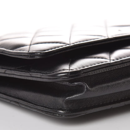 Chanel Lambskin Quilted Wallet On Chain WOC Black 9 of 11