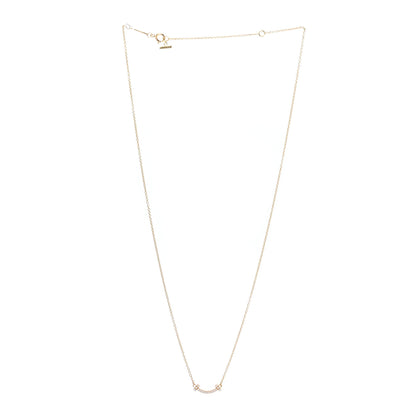 Tiffany 18K Yellow Gold Diamond Mini T Smile Pendant Necklace 3 of 6