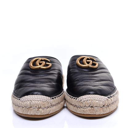 Gucci Nappa Matelasse GG Marmont Espadrille Slippers 37.5 Black 2 of 13
