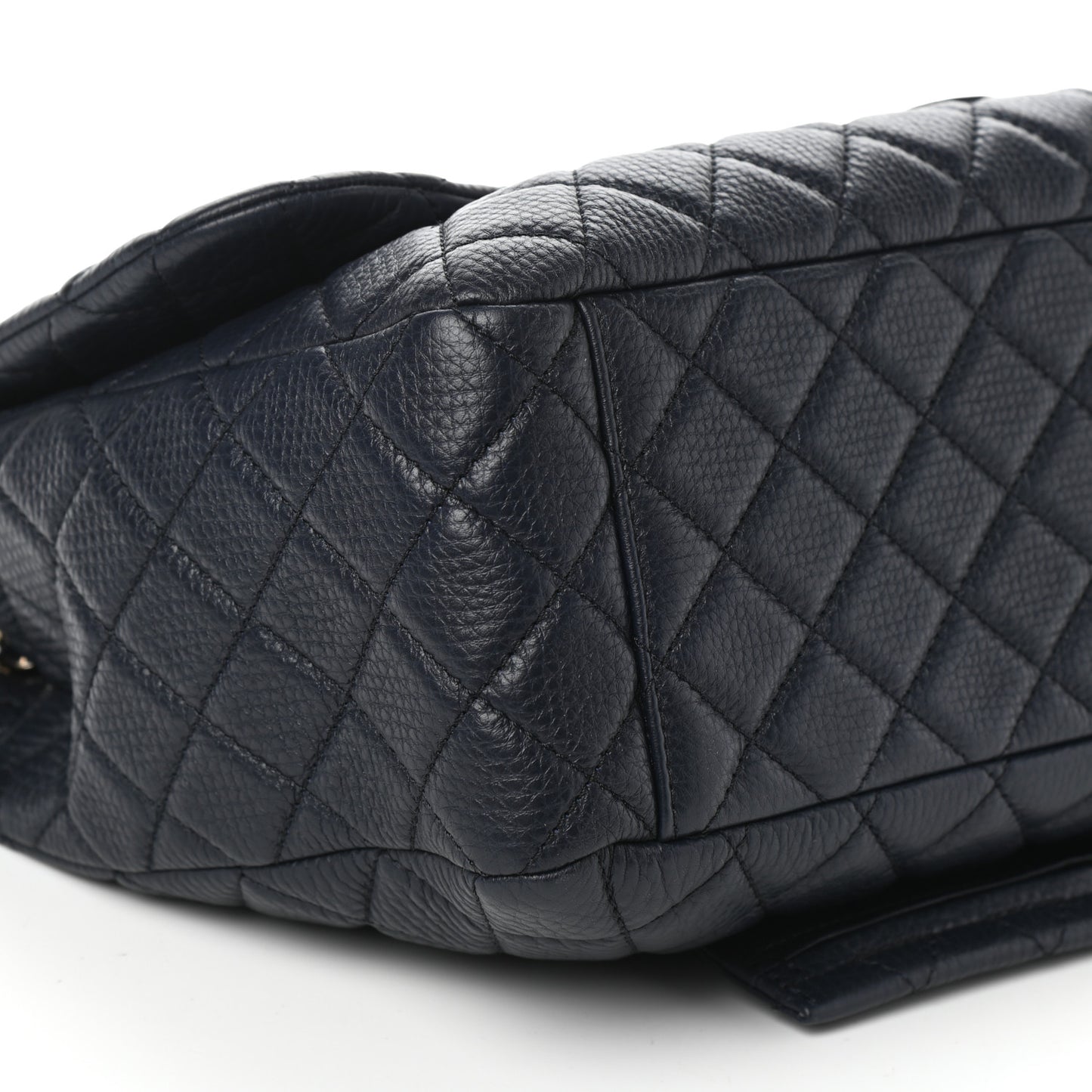 Calfskin Quilted Small XXL Travel Flap Bag Navy