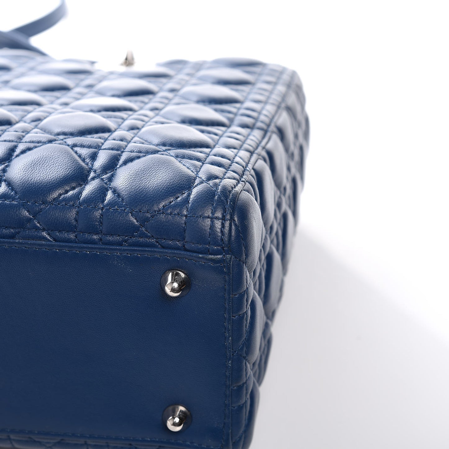 Lambskin Cannage Large Lady Dior Navy Blue