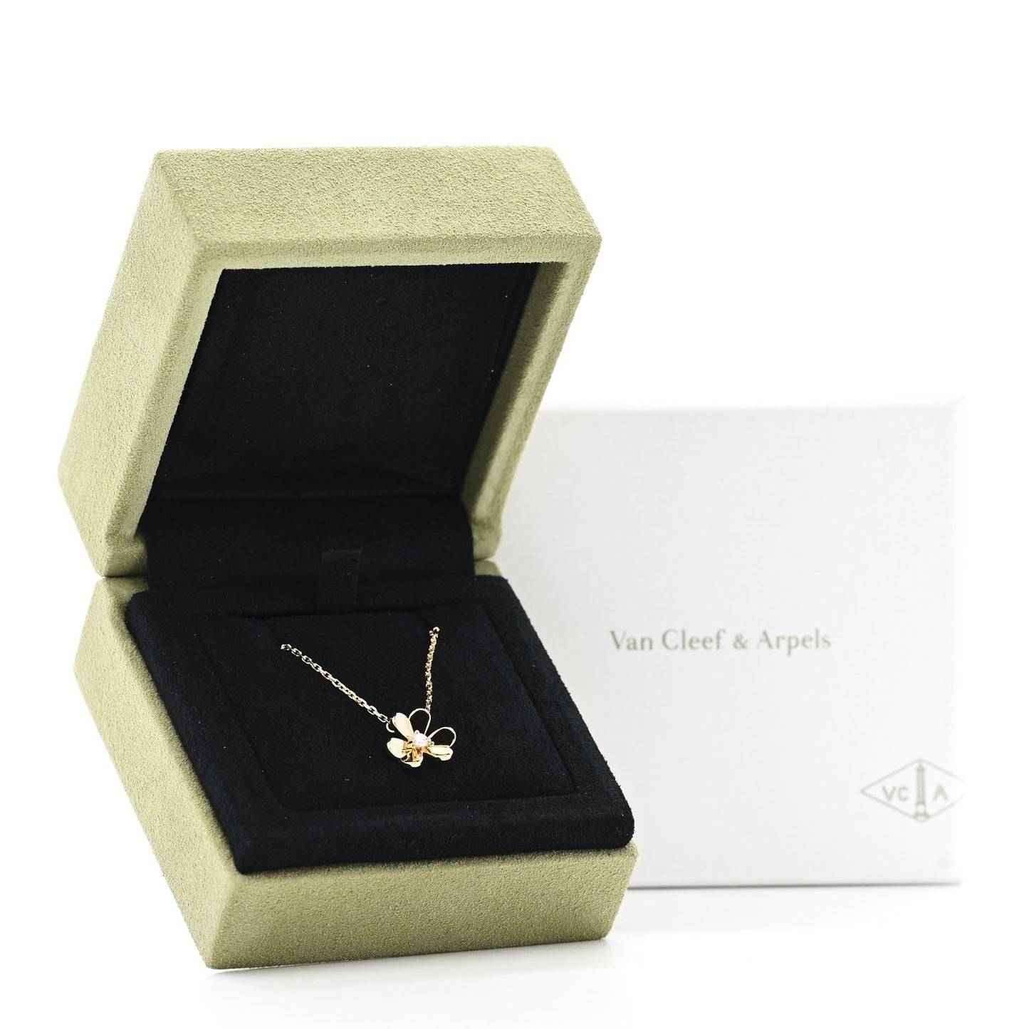 18K Yellow Gold Diamond Mini Frivole Pendant Necklace