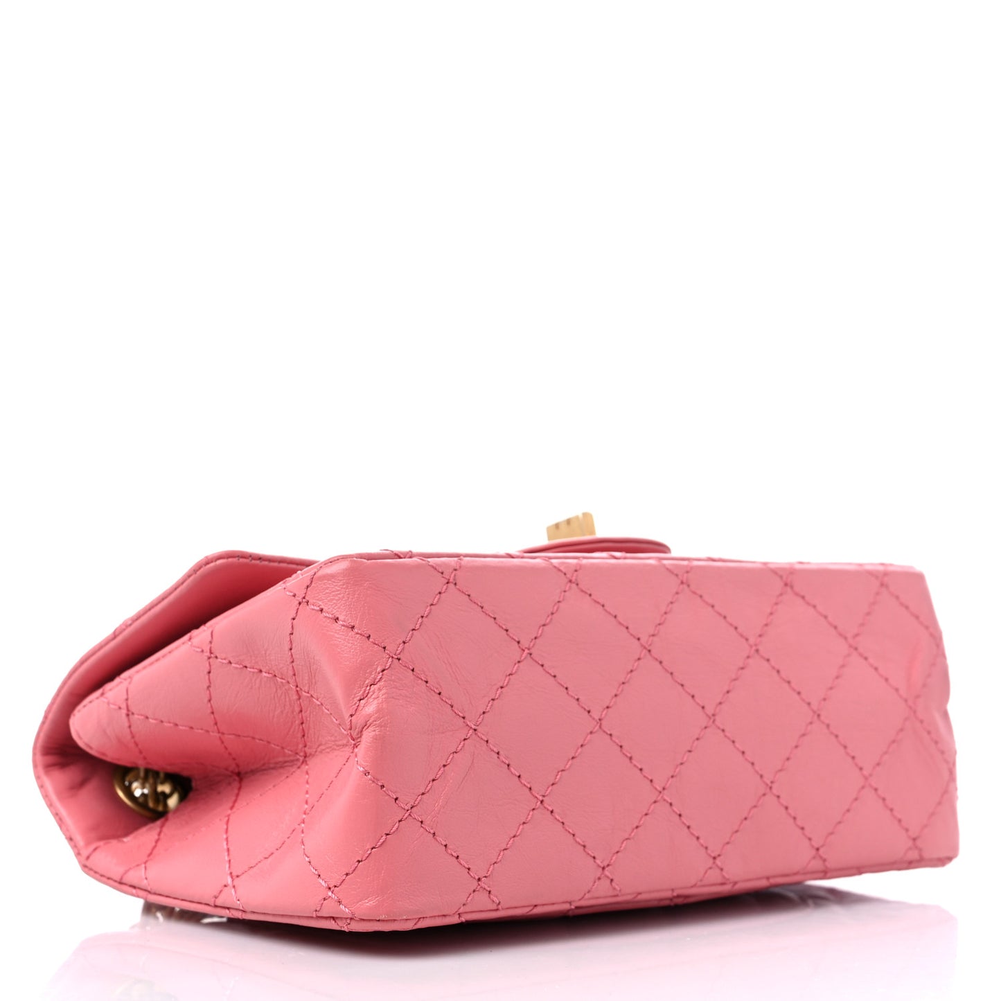 Aged Calfskin Quilted 2.55 Reissue Mini Flap Pink