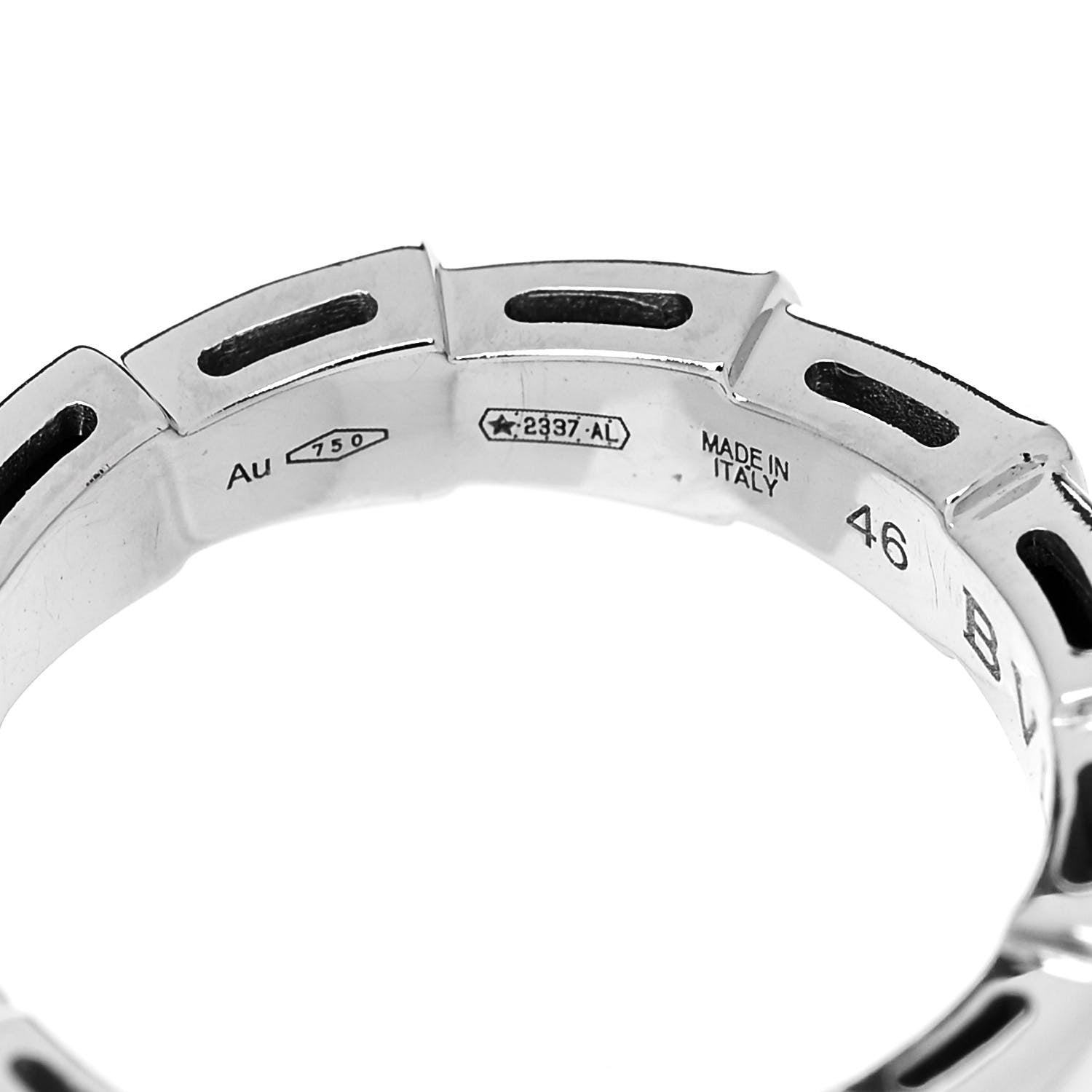 Bulgari 18K White Gold Diamond Serpenti Viper Band Ring 46 3.75 4 of 6