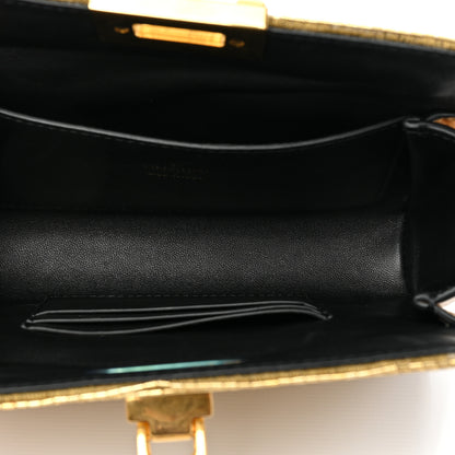 Valentino Garavani Metallic Calfskin Beaded Rockstud Evening Clutch Antique Bronze 5 of 13