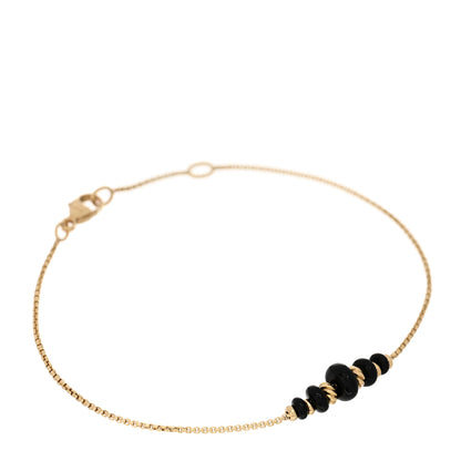 David Yurman 18K Yellow Gold Black Onyx Rio Rondelle Short Station Bracelet 1 of 3