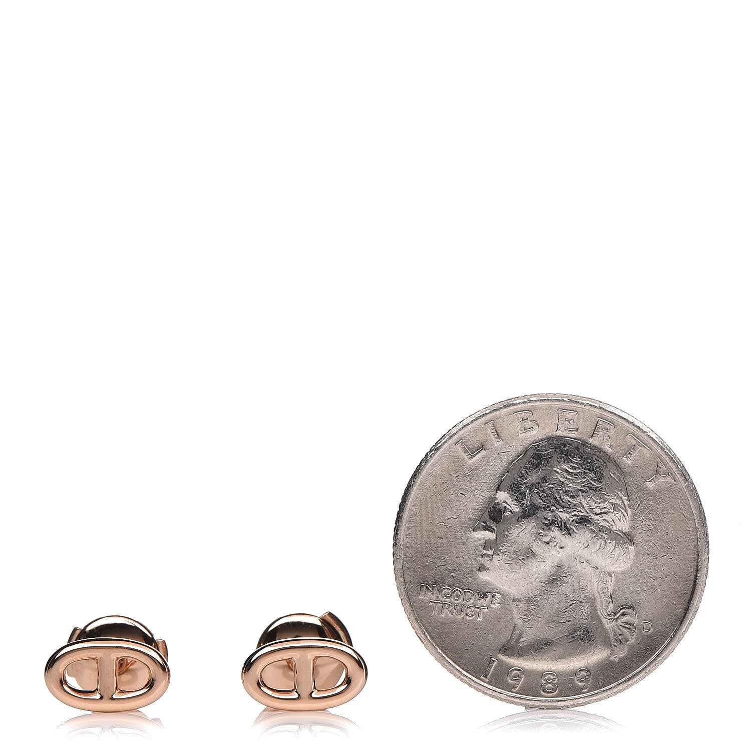 Hermes 18K Rose Gold TPM Farandole Stud Earrings 2 of 5