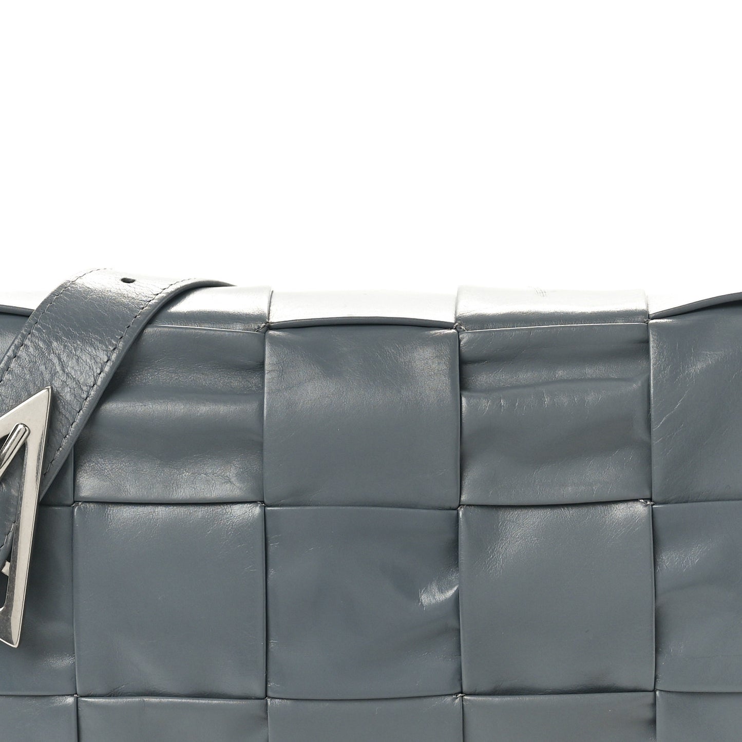 Paper Calfskin Maxi Intreccio Cassette Crossbody Bag Thunder