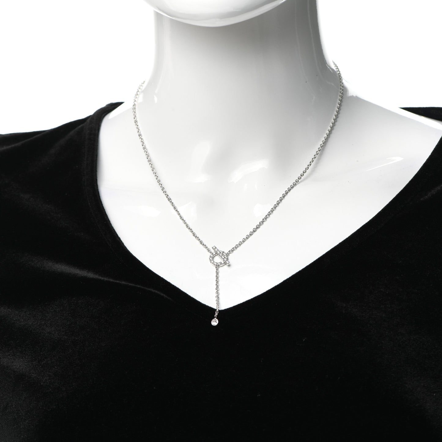 18K White Gold Diamond Finesse Lariat Necklace