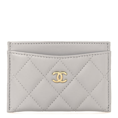 Chanel Lambskin Quilted Card Holder Grey 1 of 8