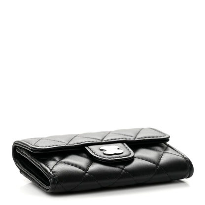 Chanel Lambskin Quilted Flap Card Holder Wallet Black 4 of 7