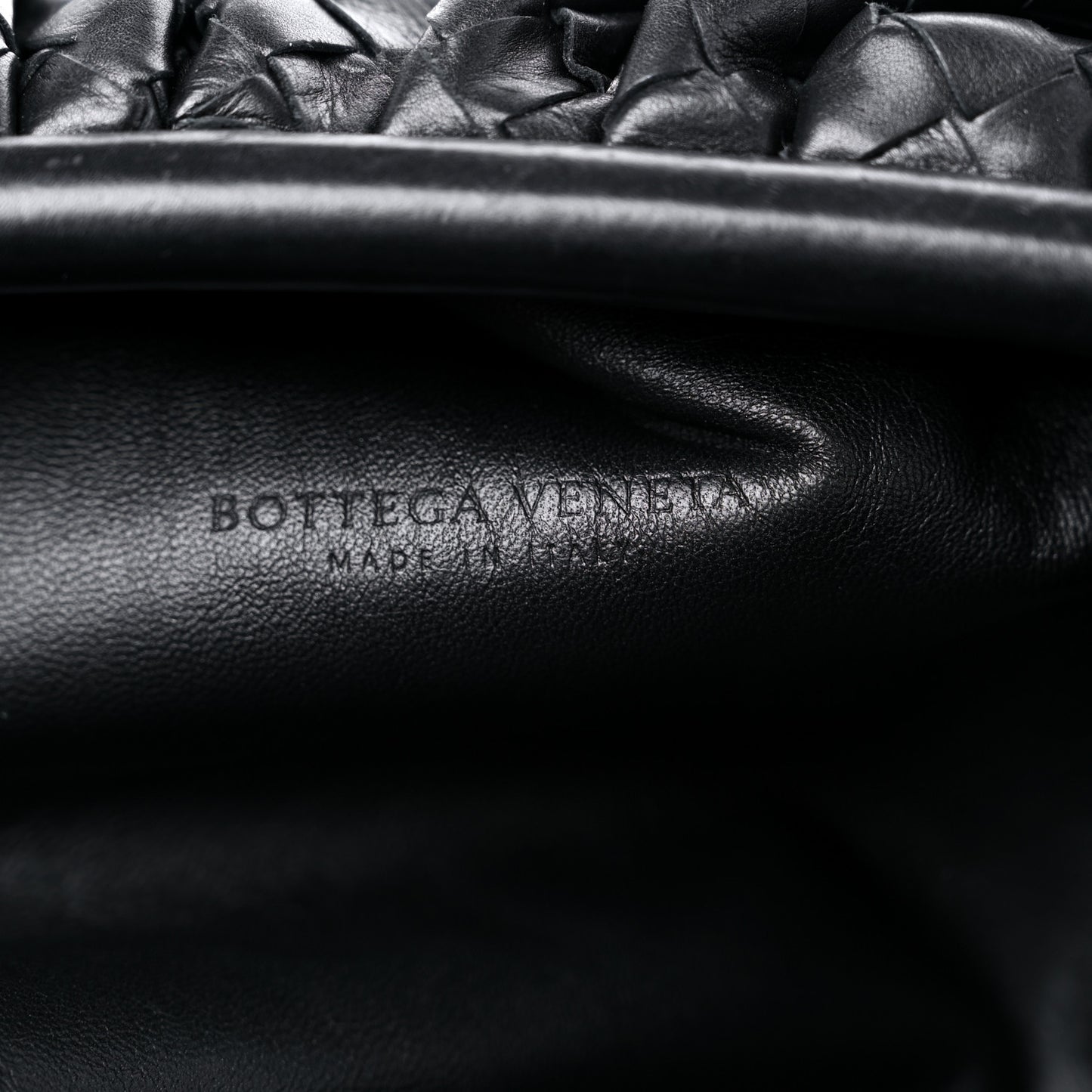 Nappa Maxi Intreccio The Pouch Oversized Clutch Black