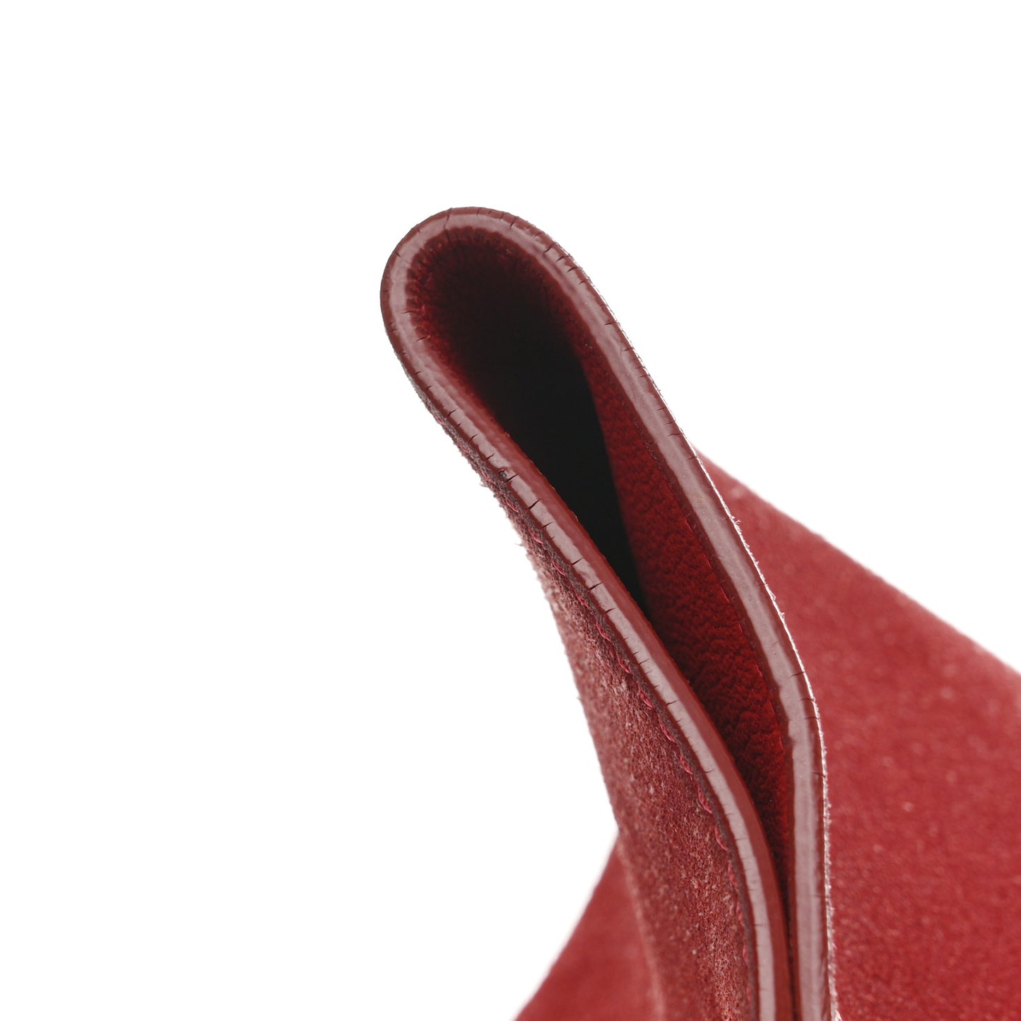 Drummed Calfskin Suede Medium Trapeze Coquelicot