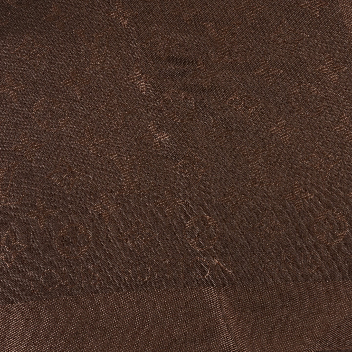 Silk Lurex Wool Monogram Shine Shawl Brown