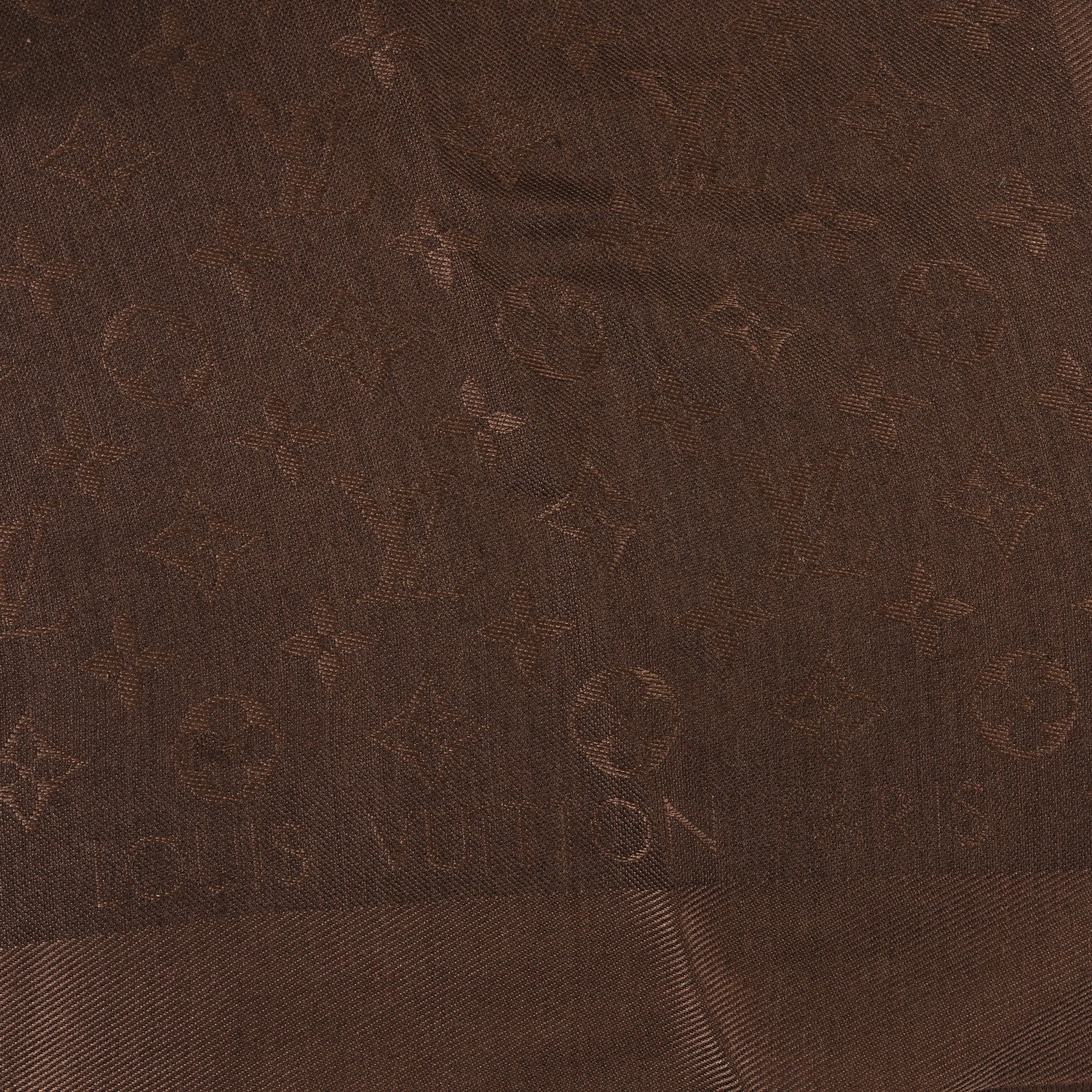 Louis Vuitton Silk Lurex Wool Monogram Shine Shawl Brown 2 of 3