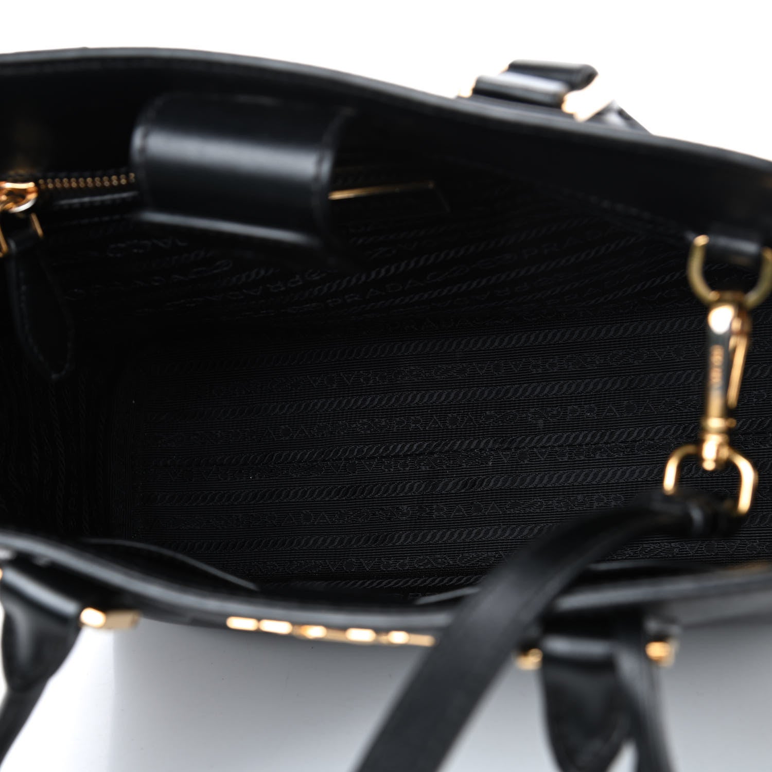 Prada Saffiano Soft Calfskin Small Zippered Tote Black 4 of 4