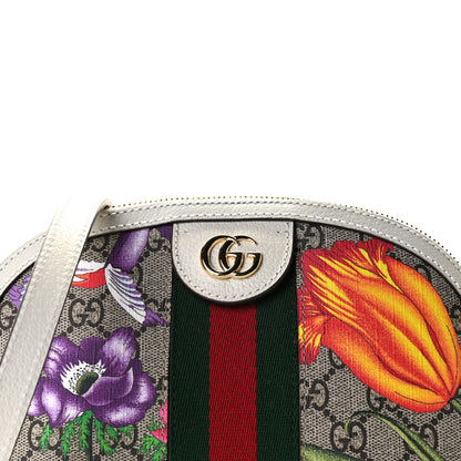 Gucci GG Supreme Monogram Flora Web GG Small Ophidia Dome Shoulder Bag White 7 of 10
