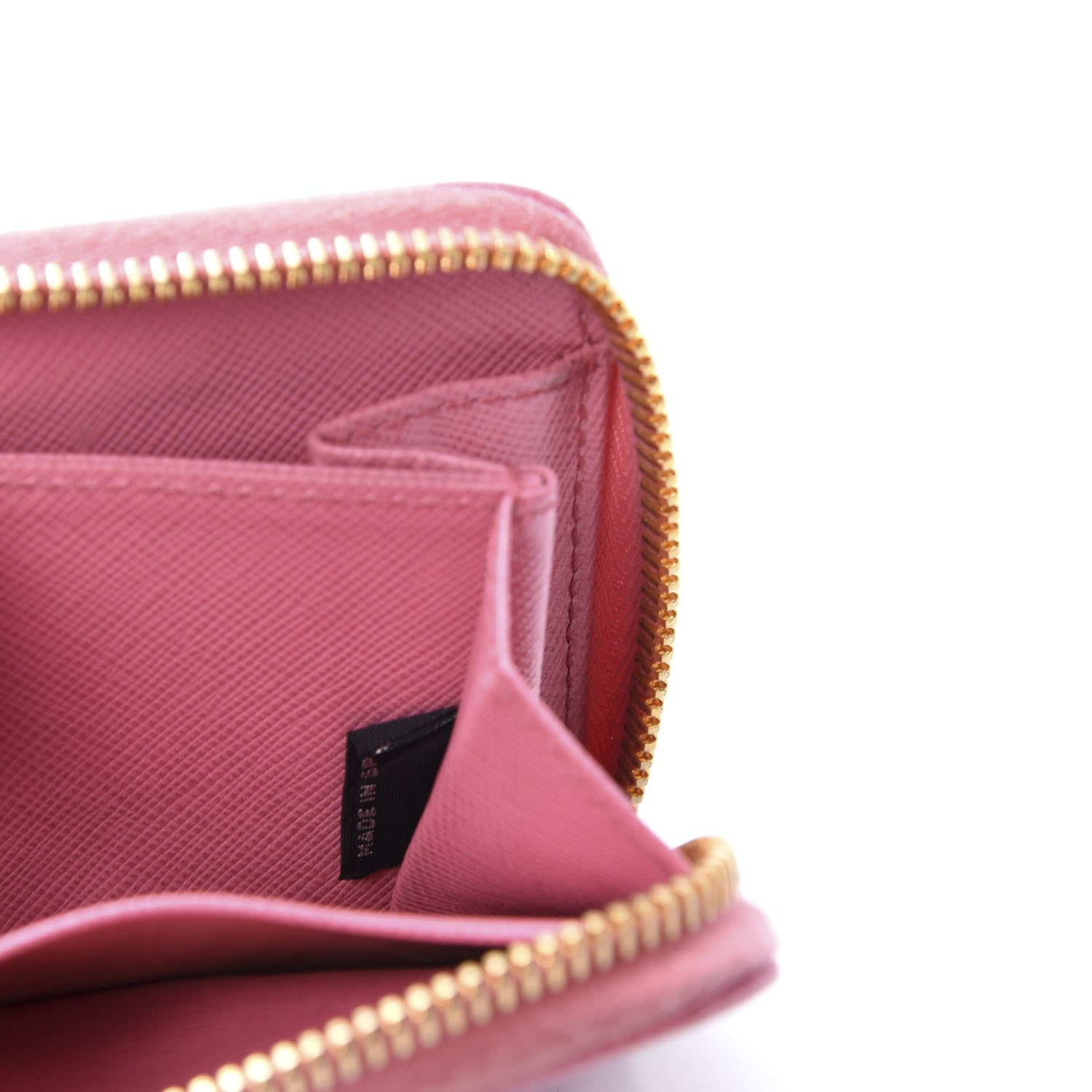 Prada Saffiano Metal Zip Coin Purse Geranio 11 of 12