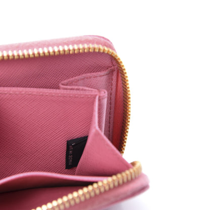 Prada Saffiano Metal Zip Coin Purse Geranio 11 of 12