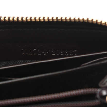 Gucci Guccissima Margaux Calfskin Metal Bar Zip Around Wallet Chocolate 7 of 8