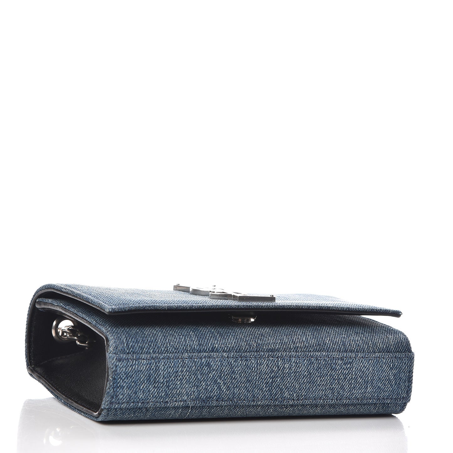 Denim Small Classic Monogram Kate Satchel Blue