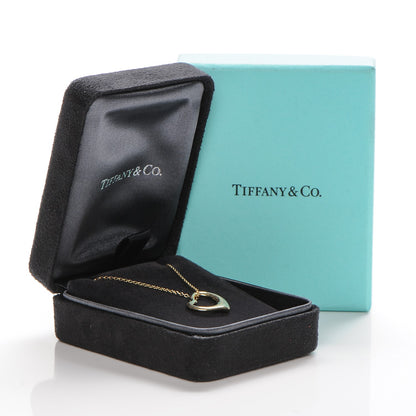 Tiffany 18K Yellow Gold Elsa Peretti Small Open Heart Pendant Necklace 10 of 10