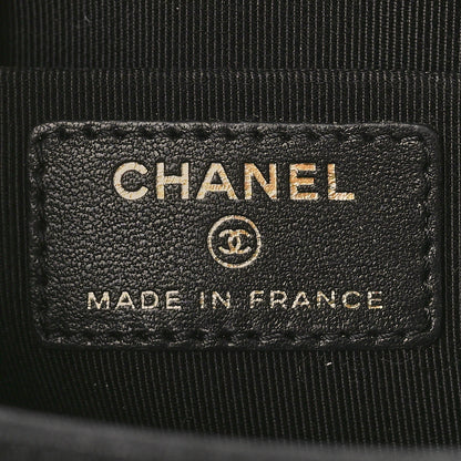 Chanel Lambskin Coco Charms Quilted Pouch Bag Black 6 of 9