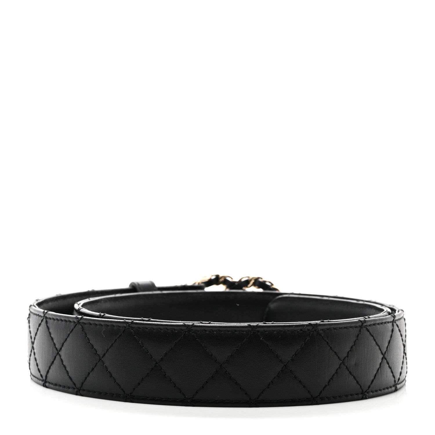 Chanel Calfskin Quilted CC Chain Belt 85 34 Black 2 of 8