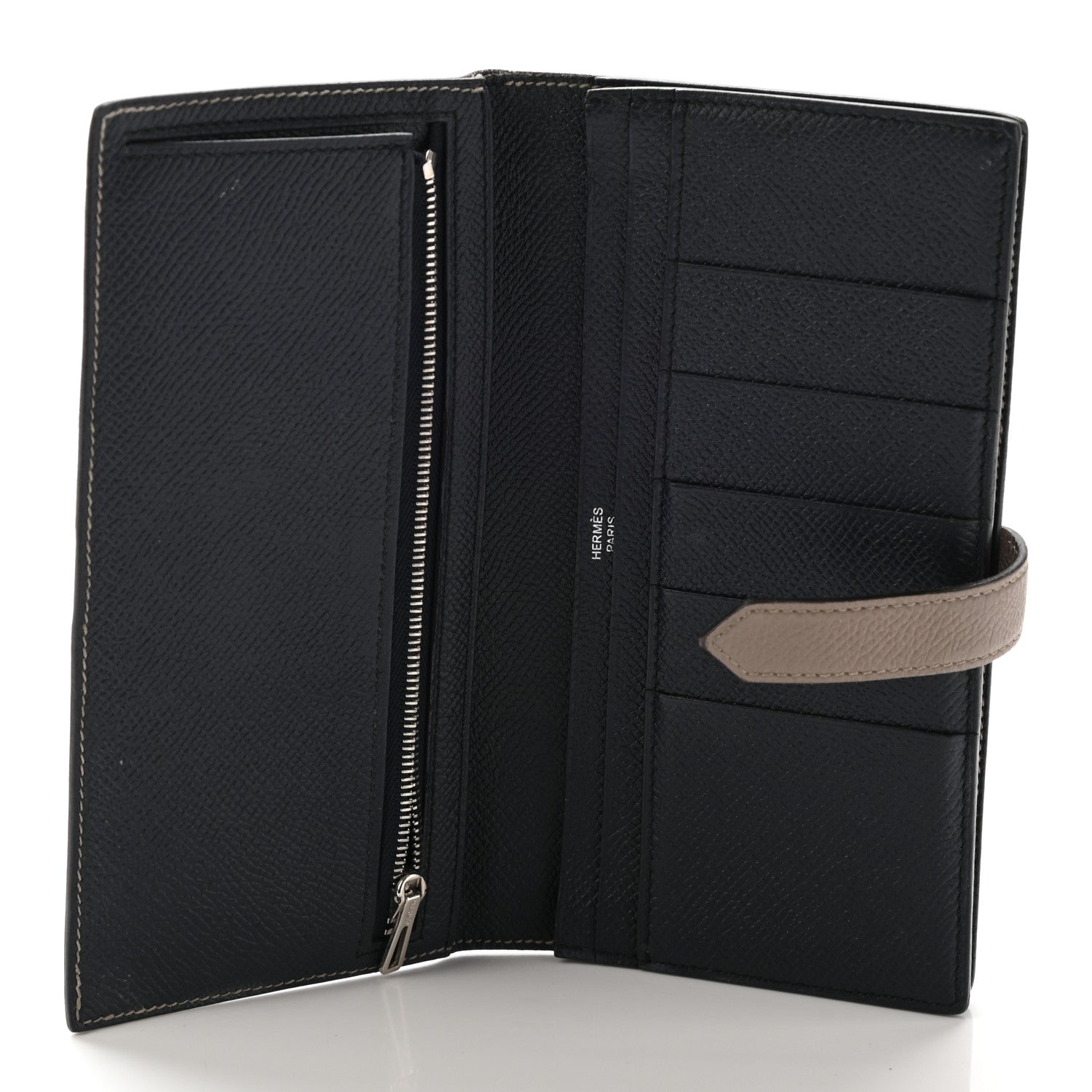 Hermes Epsom Bearn Verso Gusset Wallet Gris Tourterelle Bleu Indigo 5 of 15
