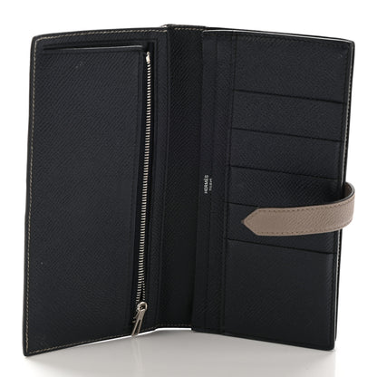 Hermes Epsom Bearn Verso Gusset Wallet Gris Tourterelle Bleu Indigo 5 of 15