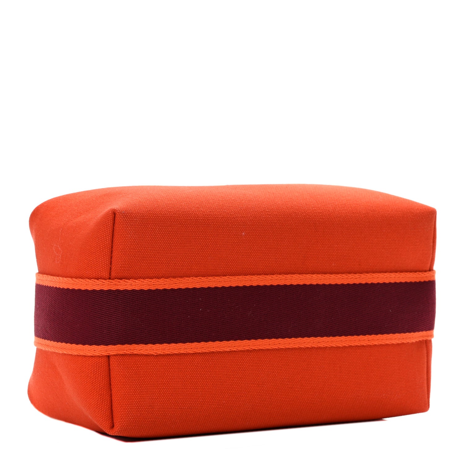 Hermes Canvas Small Bride-A-Brac Pouch Orange Burgundy 4 of 14