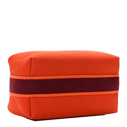 Hermes Canvas Small Bride-A-Brac Pouch Orange Burgundy 4 of 14