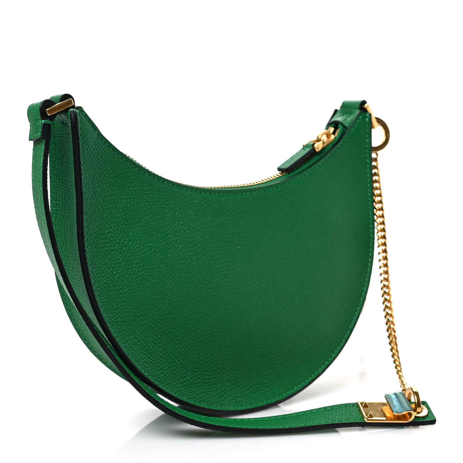 Valentino Garavani Grainy Calfskin Mini Vlogo Hobo Bag Gea Green 2 of 6
